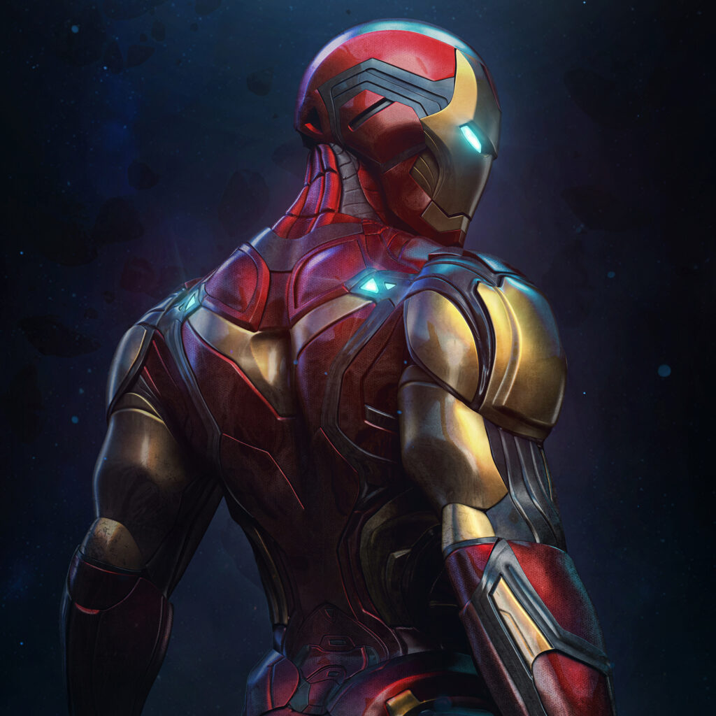 Iron man portrait render 3d